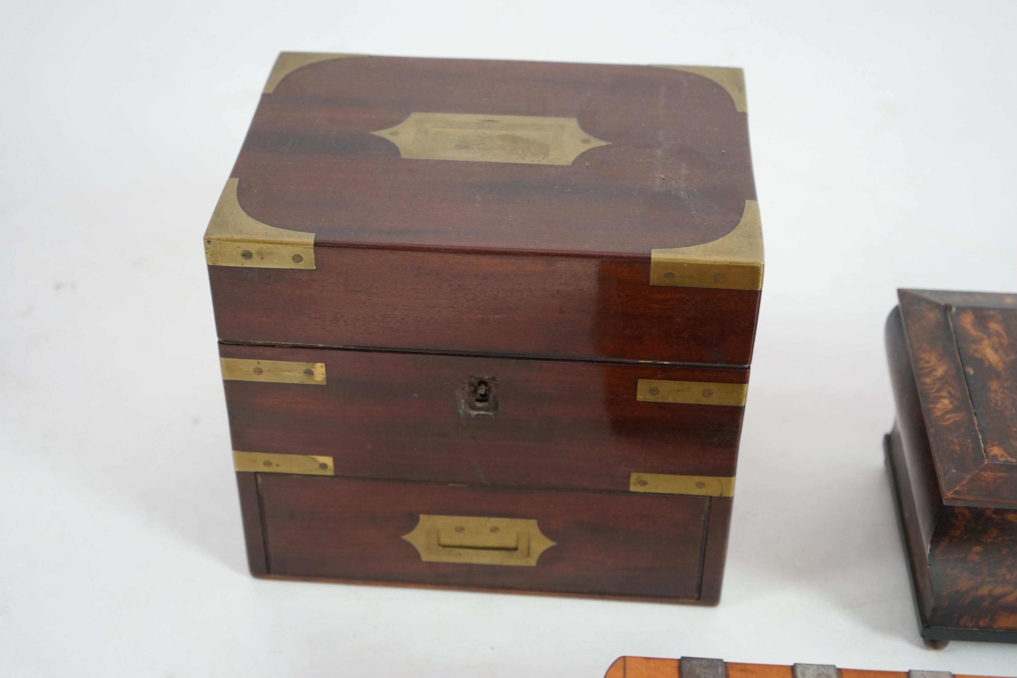 An early Victorian brass bound mahogany apothecary chest